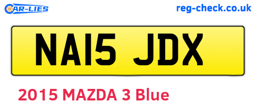 NA15JDX are the vehicle registration plates.