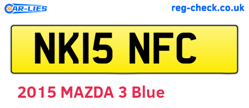 NK15NFC are the vehicle registration plates.