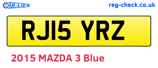 RJ15YRZ are the vehicle registration plates.