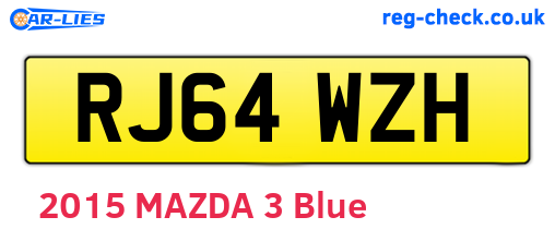 RJ64WZH are the vehicle registration plates.