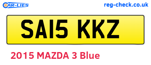 SA15KKZ are the vehicle registration plates.