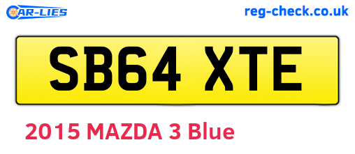 SB64XTE are the vehicle registration plates.