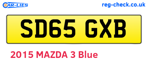 SD65GXB are the vehicle registration plates.