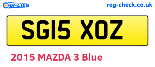 SG15XOZ are the vehicle registration plates.