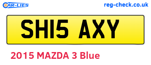SH15AXY are the vehicle registration plates.