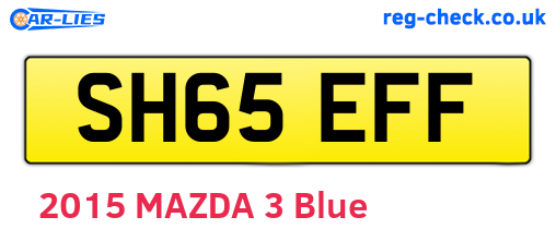 SH65EFF are the vehicle registration plates.