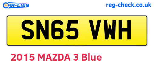 SN65VWH are the vehicle registration plates.