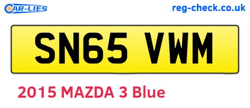 SN65VWM are the vehicle registration plates.