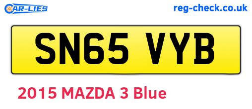 SN65VYB are the vehicle registration plates.