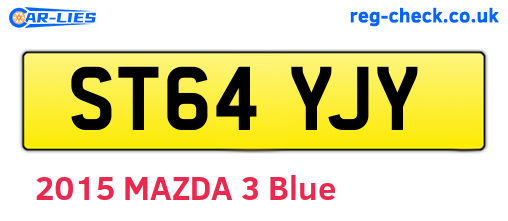 ST64YJY are the vehicle registration plates.