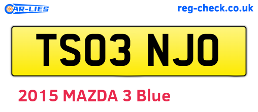 TS03NJO are the vehicle registration plates.