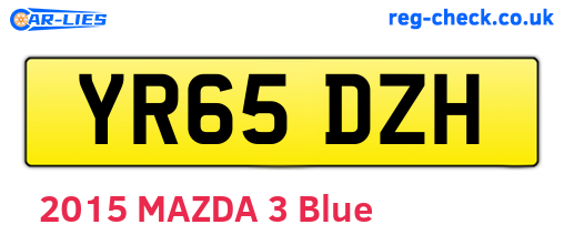YR65DZH are the vehicle registration plates.