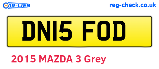 DN15FOD are the vehicle registration plates.