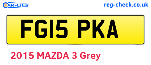 FG15PKA are the vehicle registration plates.
