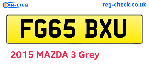 FG65BXU are the vehicle registration plates.