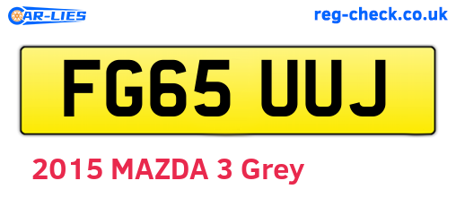 FG65UUJ are the vehicle registration plates.