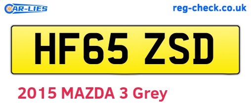 HF65ZSD are the vehicle registration plates.