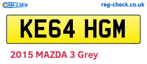 KE64HGM are the vehicle registration plates.
