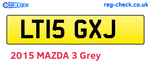 LT15GXJ are the vehicle registration plates.