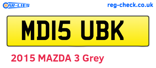 MD15UBK are the vehicle registration plates.