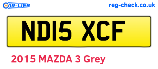 ND15XCF are the vehicle registration plates.
