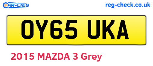 OY65UKA are the vehicle registration plates.