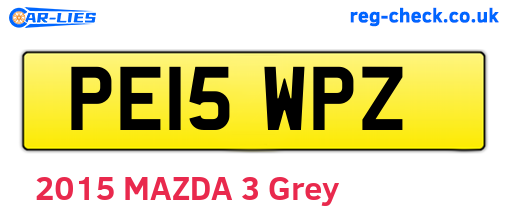 PE15WPZ are the vehicle registration plates.