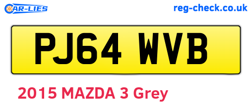 PJ64WVB are the vehicle registration plates.