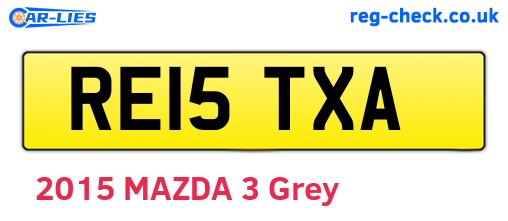 RE15TXA are the vehicle registration plates.