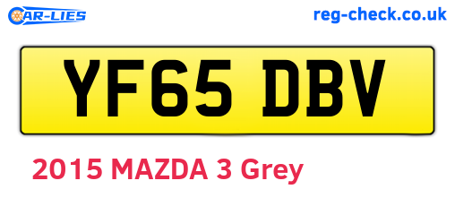 YF65DBV are the vehicle registration plates.