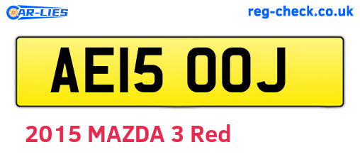 AE15OOJ are the vehicle registration plates.