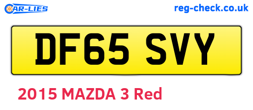DF65SVY are the vehicle registration plates.