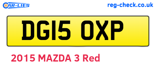 DG15OXP are the vehicle registration plates.
