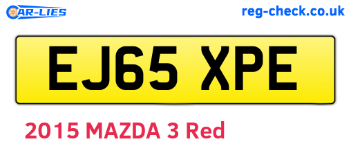 EJ65XPE are the vehicle registration plates.