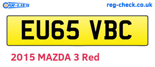 EU65VBC are the vehicle registration plates.