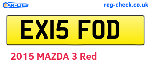EX15FOD are the vehicle registration plates.