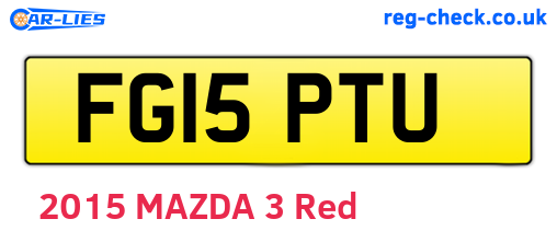 FG15PTU are the vehicle registration plates.