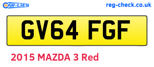 GV64FGF are the vehicle registration plates.
