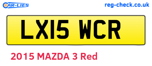 LX15WCR are the vehicle registration plates.