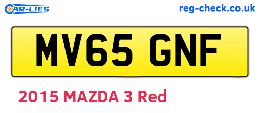 MV65GNF are the vehicle registration plates.
