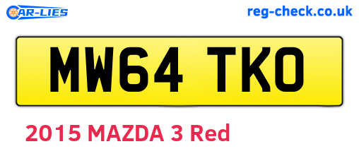 MW64TKO are the vehicle registration plates.