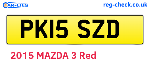 PK15SZD are the vehicle registration plates.