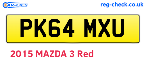 PK64MXU are the vehicle registration plates.