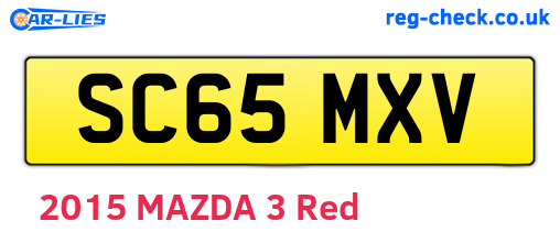SC65MXV are the vehicle registration plates.