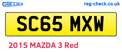 SC65MXW are the vehicle registration plates.