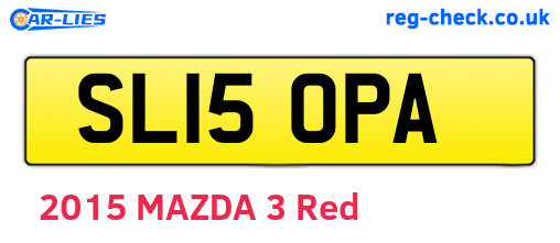SL15OPA are the vehicle registration plates.