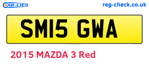 SM15GWA are the vehicle registration plates.