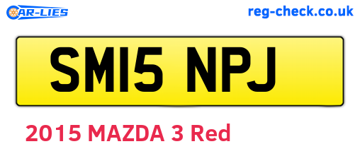 SM15NPJ are the vehicle registration plates.