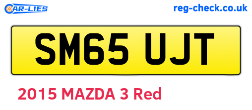 SM65UJT are the vehicle registration plates.