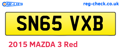 SN65VXB are the vehicle registration plates.